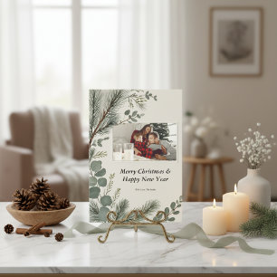 Artisan Winter Botanical Family Photo Ceramic  Tree Decoration