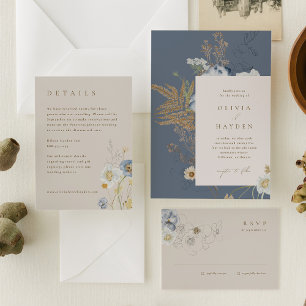 Boho Botanical Wedding Invitation