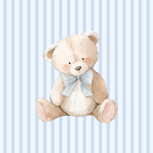 Blue Elegant Teddy Bear Button