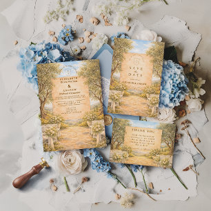 Spanish Olive Grove Wedding RSVP Card