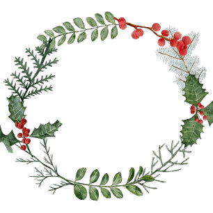 Gorgeous Watercolor Wreath Photo Christmas Holiday Card
