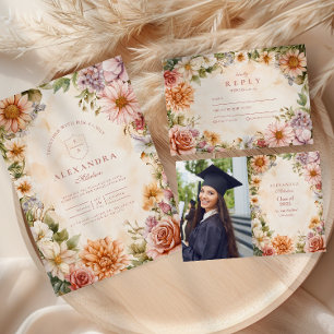 Whimsical Wildflower Meadow Garden Graduation  Invitation