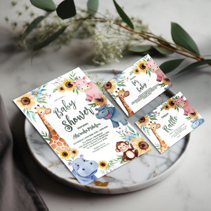 Cute Safari Animal Greenery Baby Showe Baby Shower Napkin