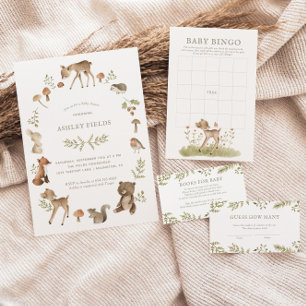 Woodland Forest Baby Shower Deer Baby Bingo Game