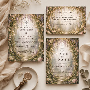 Whimsical Enchanted Woodland Wedding Invitation
