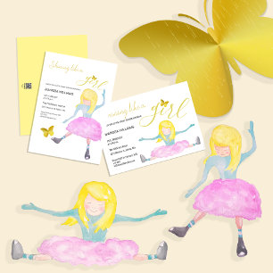 Shining Like A Girl Watercolor Illustration Enclosure Card