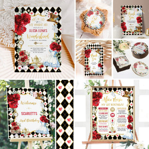 Alice in Onederland High Tea Mad Hatter Birthday Invitation