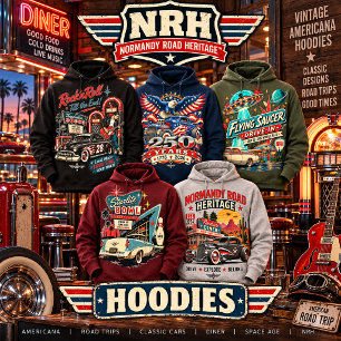 Cosmic Diner Atomic Era Retro Americana Men's Hood Hoodie