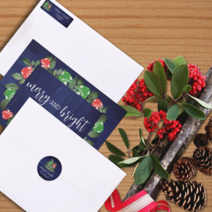 Rustic Woodland Whimsical Mushrooms Christmas Holiday Card