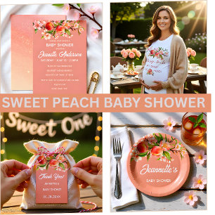 Little Peach Floral Baby Shower Gift Tags