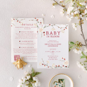 Baby in Bloom Cherry Blossom Shower Invitation