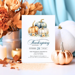 Happy Thanksgiving Gold Pumpkins Return Address