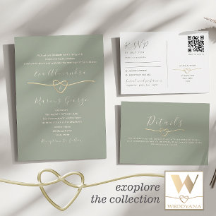 Romantic Sage Green Wedding Invitation