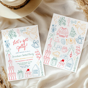 Quirky Colorful Christmas Arch Photo Doodle  Holiday Card