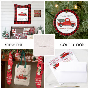 Christmas Photo Card - Vintage Red Truck