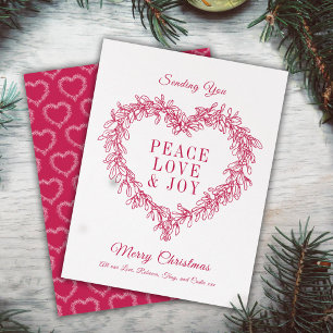 Love green purple mistletoe heart photo Christmas