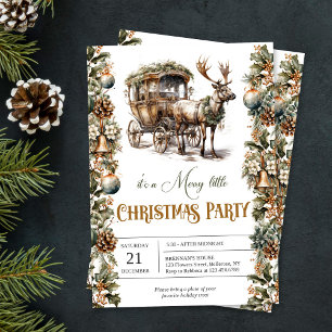 Vintage green and gold Christmas Reindeer sleigh Napkin