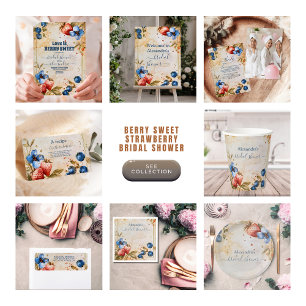 Elegant Berry Sweet Strawberry Bridal Shower  Napkin