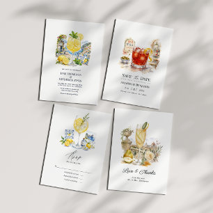 La Dolce Vita Amalfi Coast Spritz Wedding Invitation