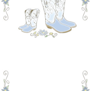 Cowboy Baby Shower Country Western Blue Boy Invitation