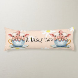 Cute It Takes Two Twin Piglets Round Clock