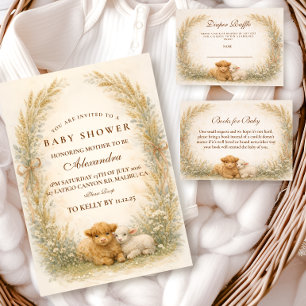 Vintage Barnyard Wildflower Diapper Raffle Enclosure Card