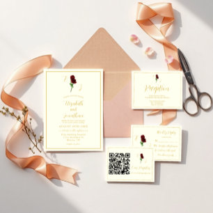 Ivory Gold Rose Wedding Classic Round Sticker