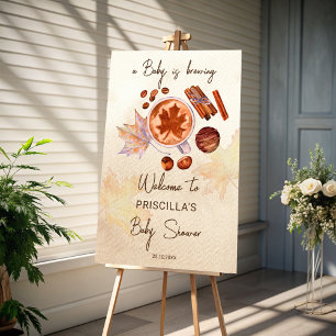 A baby is brewing coffee fall diaper raffle enclosure card