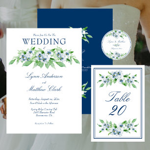 Elegant Navy and White Wedding Return Address