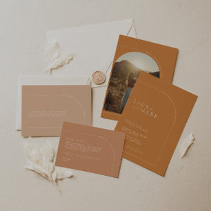 Elegant Modern Arch Rust Wedding Envelope