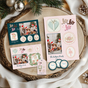 Retro Pink Green Christmas Ceramic Tree Decoration
