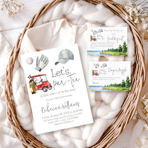 Let's Par Tee Golf Baby Shower Sport Theme Party Invitation