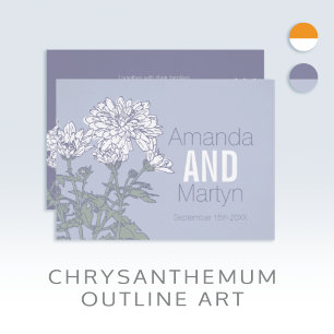 Wedding chrysanthemum white flower wedding invites