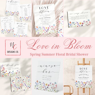 Spring Summer Wildflower Mimosa Bar Bridal Shower Pedestal Sign