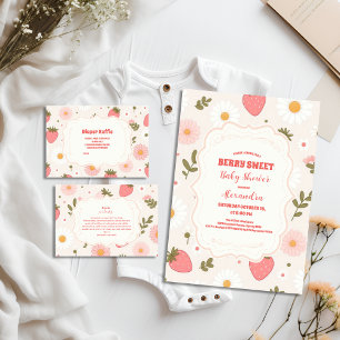 Strawberry Baby Shower Berry Diapper Raffle  Enclosure Card