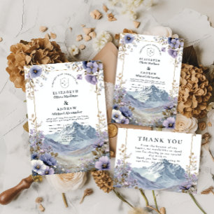 Soft Wildflower Mountain Wedding Save The Date