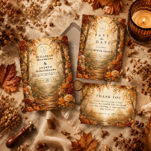 Enchanted Autumn Forest Wedding Save The Date