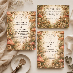 Whimsical Mushroom Woodland Wedding RSVP Card