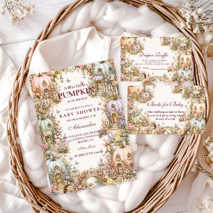Pastel Pumpkin Village Baby Shower Invitation