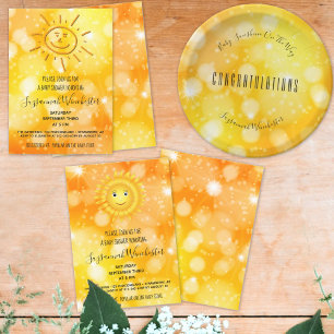 Yellow Orange Gender Neutral Template Baby Shower Paper Cups