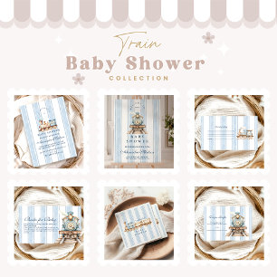 Cute Watercolor Train Baby Shower Napkin