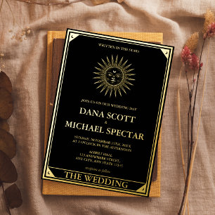 Tarot Gold Elegant Wedding Invitation