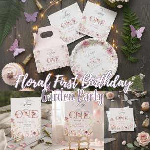Little Fairy Floral Garden First Birthday  Large Gift Bag