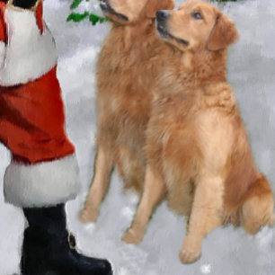 Golden Retriever Christmas Gifts Holiday Card