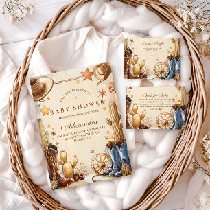 Rustic Western Cowboy Baby Shower Invitation