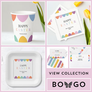 Modern Colourful Eggs Simple Name Cute Easter Part Napkin