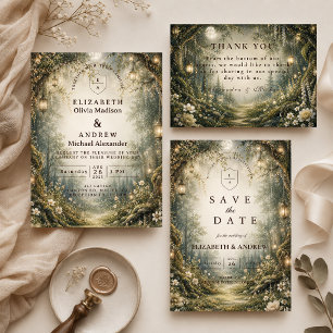 enchanted woodland wedding invitation