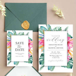 Tropical Destination Wedding Save The Date Magnets