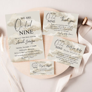 Cloud Nine Beige Gender Neutral Baby Shower Thank You Card