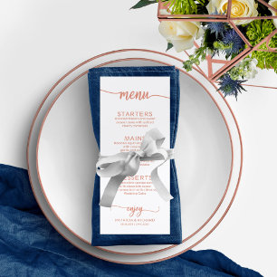 Wedding Order of Events Schedule Rose Gold Invitation